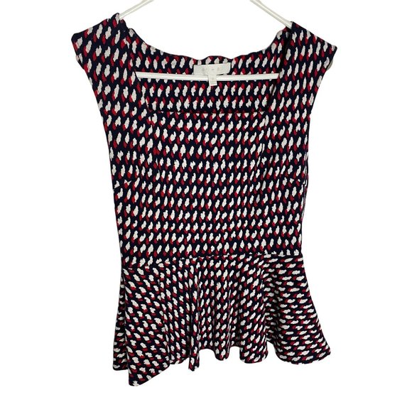 Eri + Ali Women's Sleeveless Top Size Small Geometric Red Navy White - Picture 1 of 6